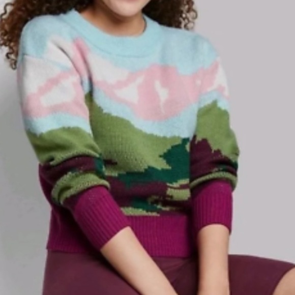 Wild Fable Sweater Crew Neck Landscape Size XS to Small NWT - Picture 11 of 12
